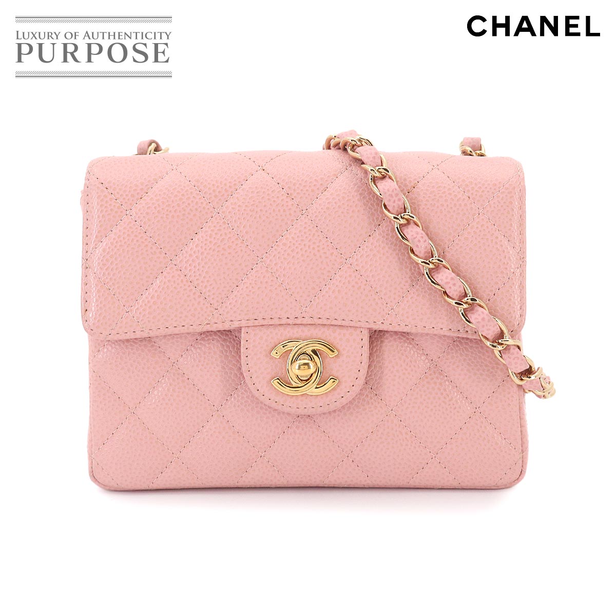 楽天市場】chanel ミニボストン マトラッセ キャビアスキン ピンクの通販