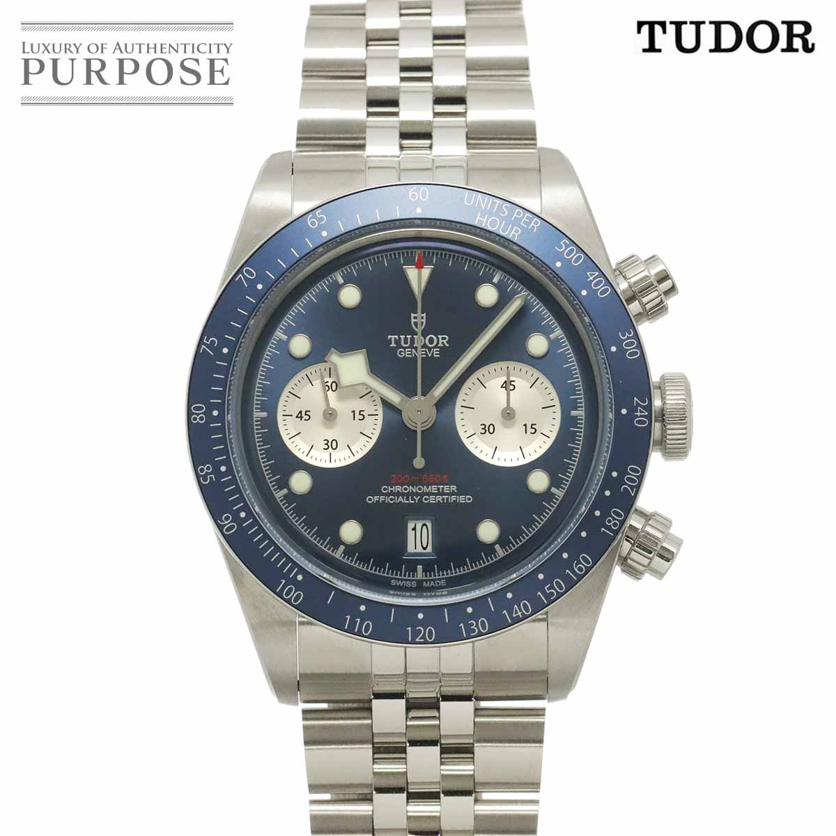 チューダー チュードル TUDOR ブラックベイ クロノ 79360B クロノグラフ メンズ 腕時計 デイト ブルー オートマ 自動巻き ウォッチ Black Bay 【中古】