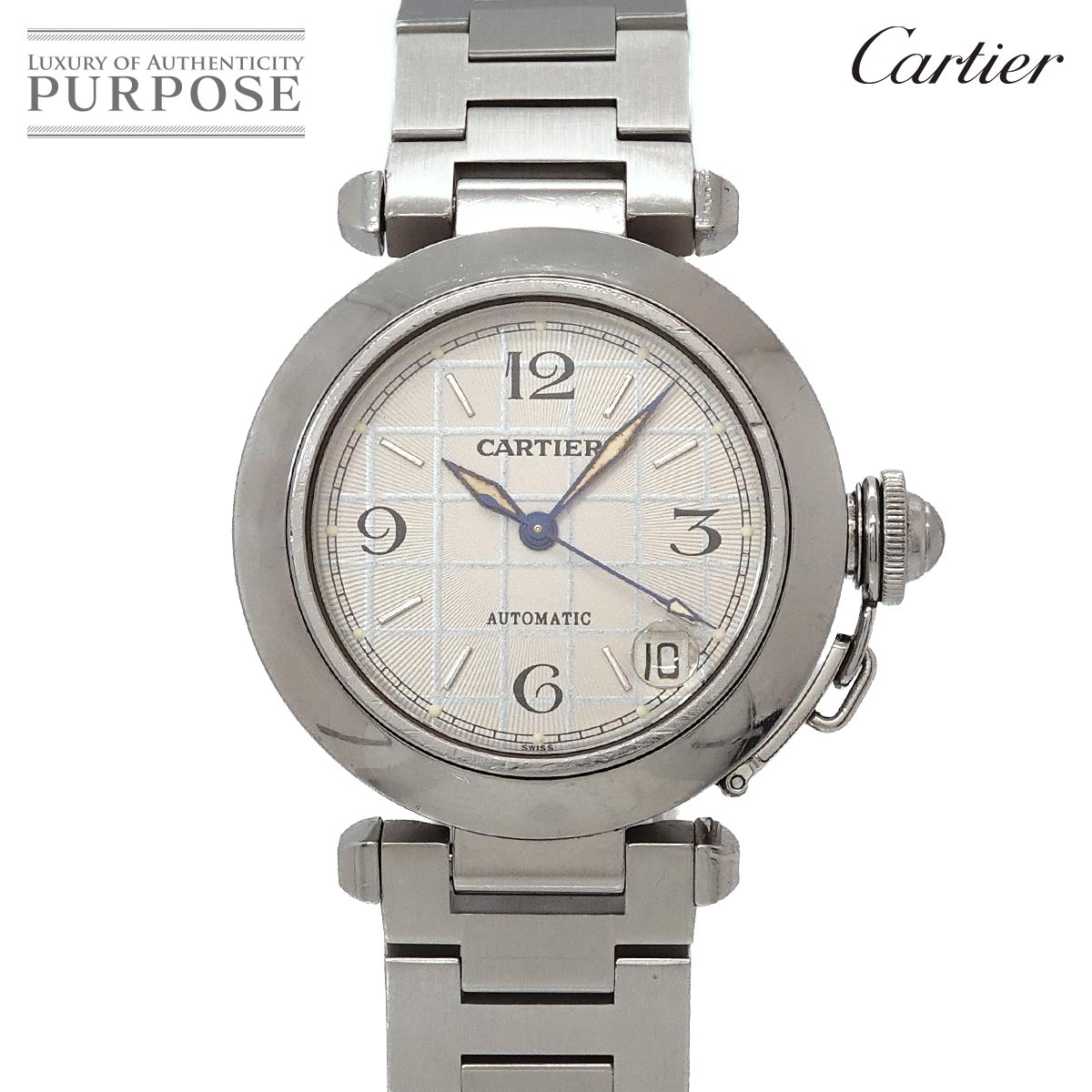 カルティエ Cartier パシャC W31023M7 ボーイズ 腕時計 デイト シルバー オートマ 自動巻き ウォッチ Pasha C 【中古】
