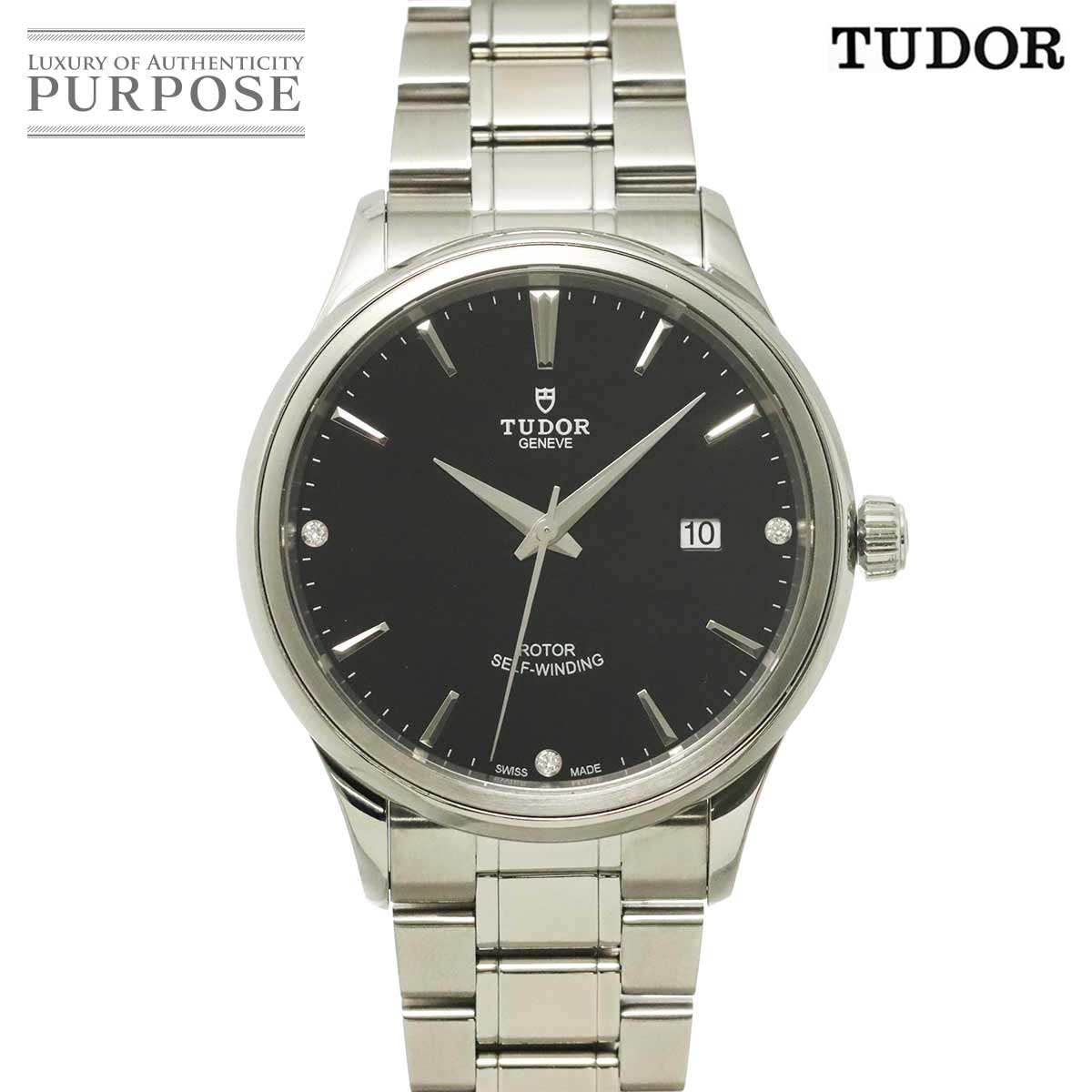 チューダー チュードル TUDOR スタイル 12700 メンズ 腕時計 デイト 3P ダイヤ ブラック 自動巻き ウォッチ Style 【中古】