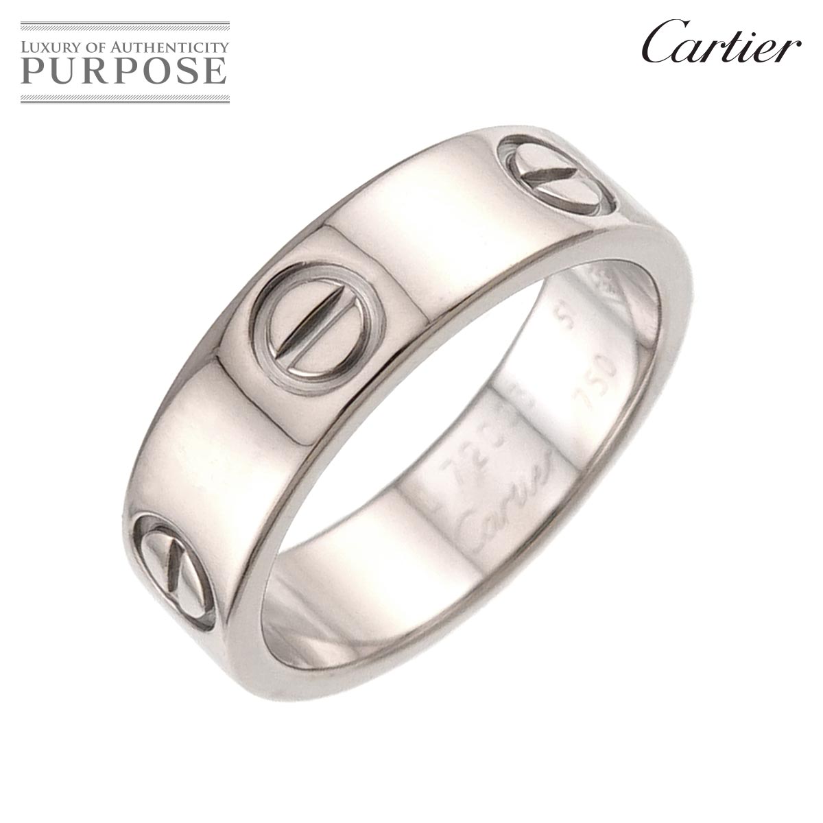 【新品同様】 カルティエ Cartier ラブ #51 リング K18 WG ホワイトゴールド 750 ...