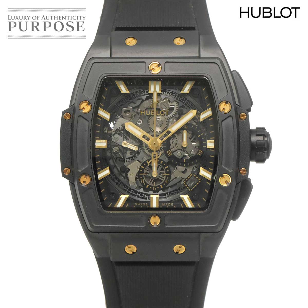 ウブロ HUBLOT スピリット オブ ビッグバン 642 CI 0181 RX SEA クロノグラフ メンズ 腕時計 デイト スケルトン オートマ 自動巻き ウォッチ Big Bang 【中古】