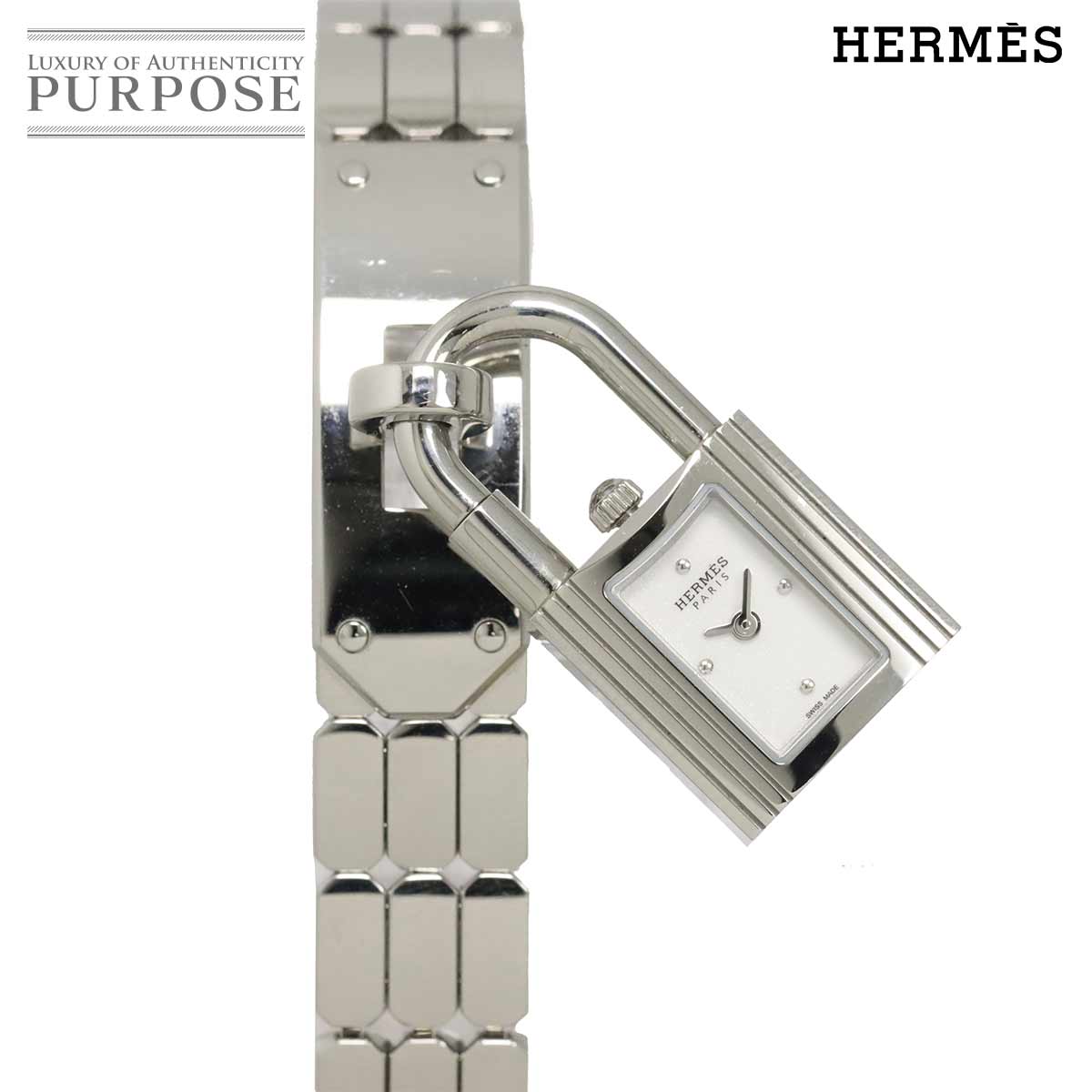 エルメス HERMES ケリーウォッチ KE4 110 レディース 腕時計 ホワイト クォーツ ウォッチ カデナ Kelly Watch 【中古】