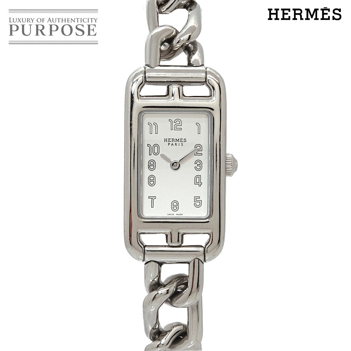エルメス HERMES ナンタケット NA2 110 レディース 腕時計 シルバー クォーツ ウォッチ Nantucket 【中古】