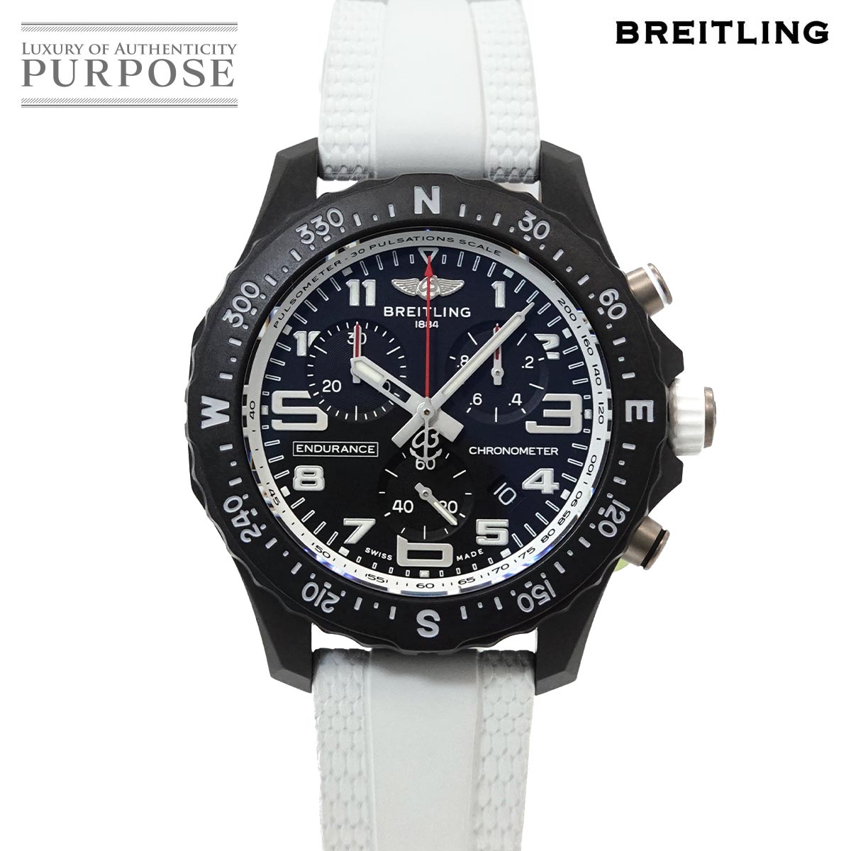 【未使用 展示品】 ブライトリング BREITLING エンデュランス プロ X83310 クロノグラフ メンズ 腕時計 デイト ホワイト クォーツ ウォッチ Endurance Pro 【中古】