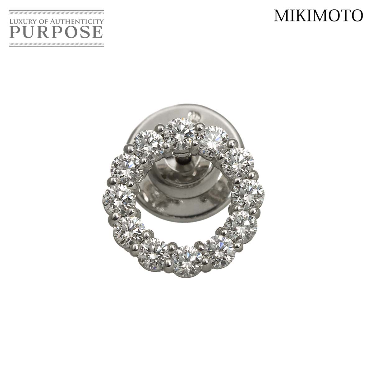 【新品同様】 ミキモト MIKIMOTO ダイヤ 0.72ct ブローチ K18 WG ホワイトゴールド 750 Diamond Brooch【中古】