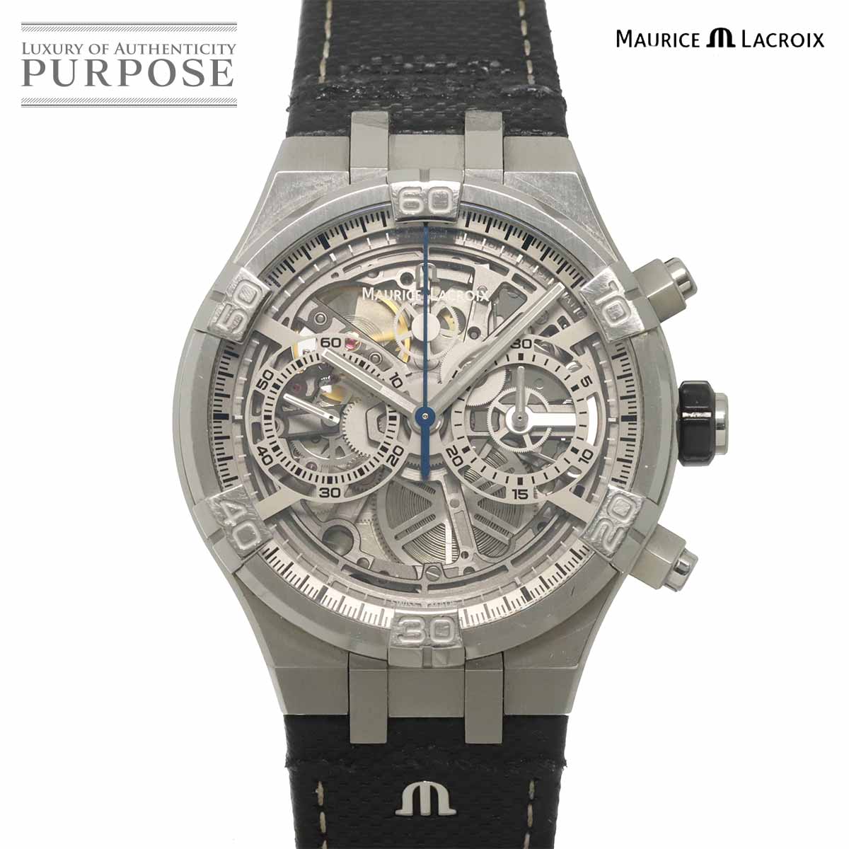 モーリス ラクロア MAURICE LACROIX アイコン AI6098 クロノグラフ メンズ 腕時計 スケルトン オートマ 自動巻き ウォッチ AIKON 【中古】