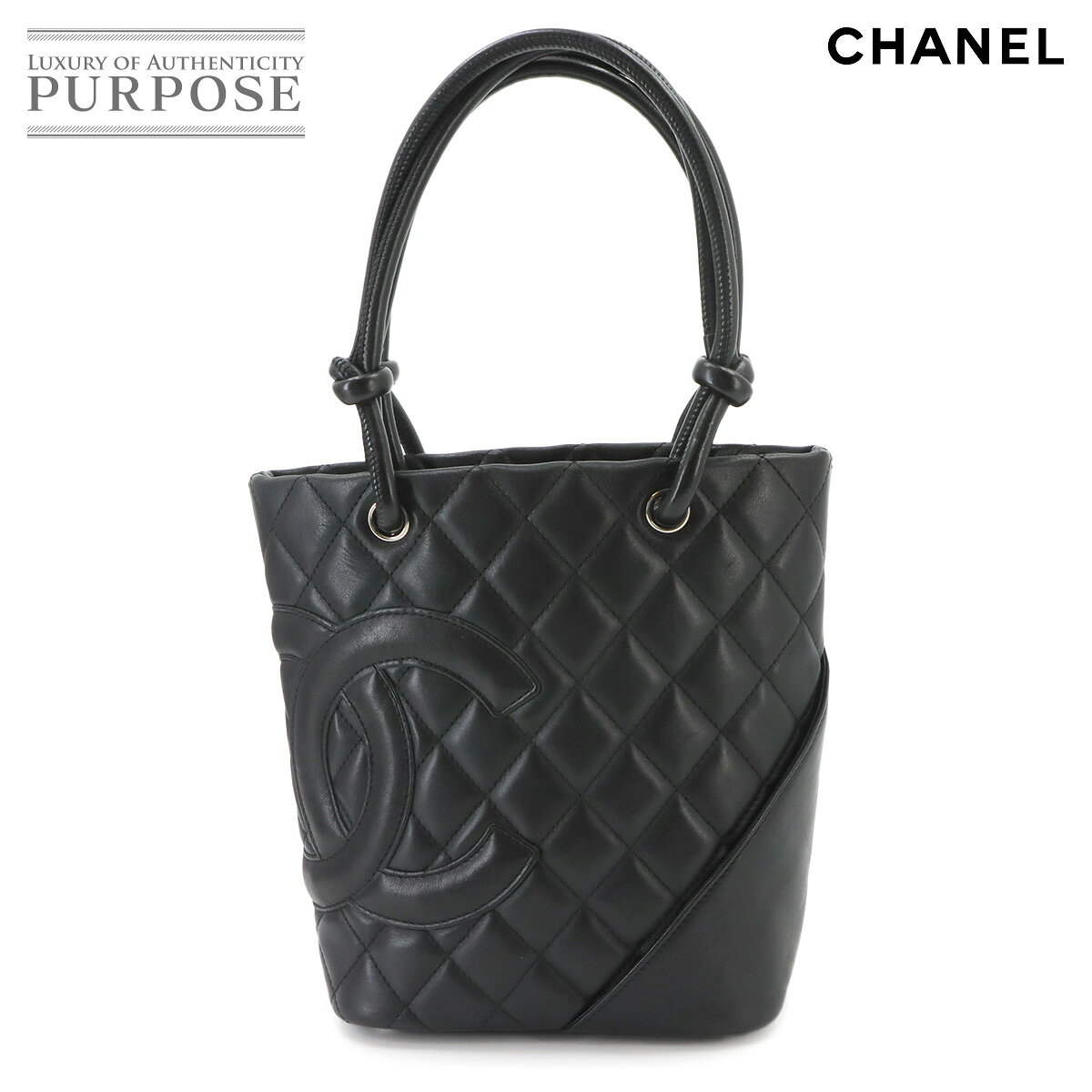 美品CHANEL カンボンライン ホワイト/ブラック W22cm トートバッグ 90337963-01.jpg