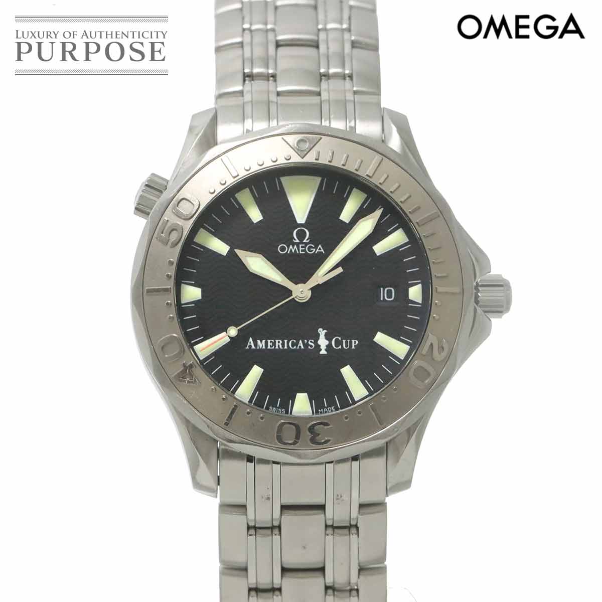 オメガ OMEGA シーマスター プロフェッショナル 300 アメリカズカップ 9999本限定 2533 50 メンズ 腕時計 デイト ブラック オートマ 自動巻き ウォッチ Seamaster 【中古】