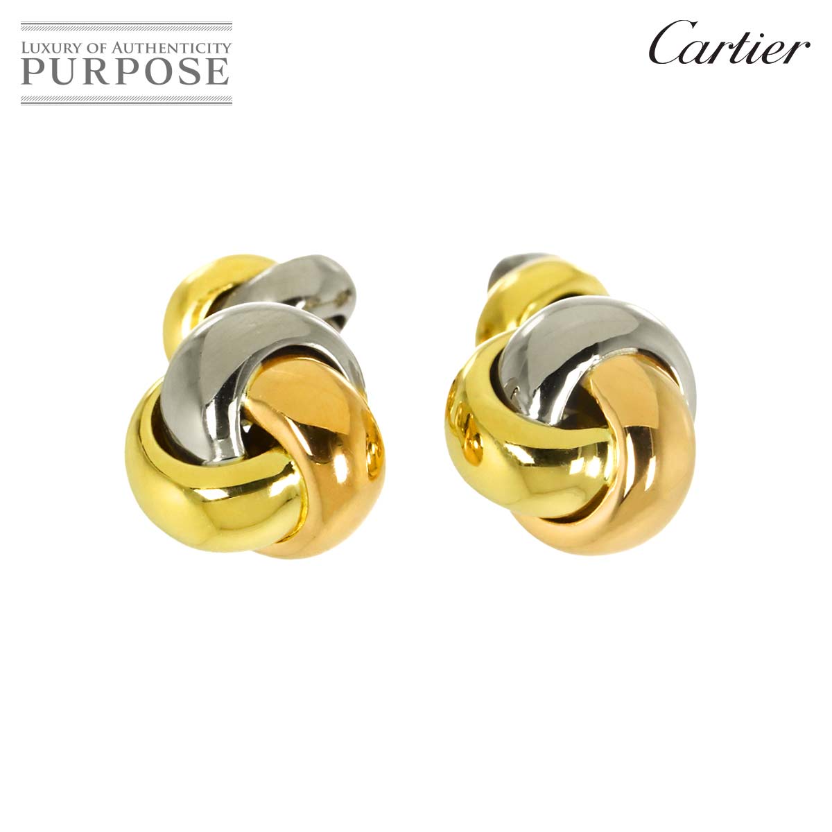 【新品同様】 カルティエ Cartier トリニティ カフス K18 YG WG PG スリーゴールド スリーカラー 750 Cuff links【中古】