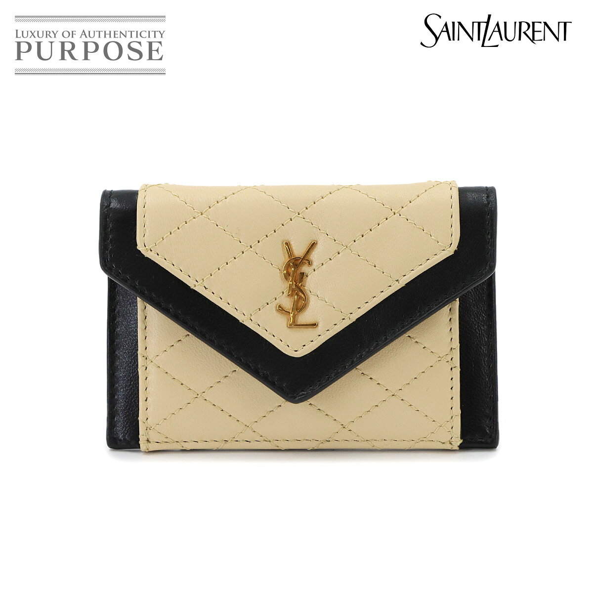 未使用品　SAINT LAURENT 名刺入れ　レザー　ロゴグラム　アイボリー系 楽天市場】サンローラン 中古 カードケースの通販