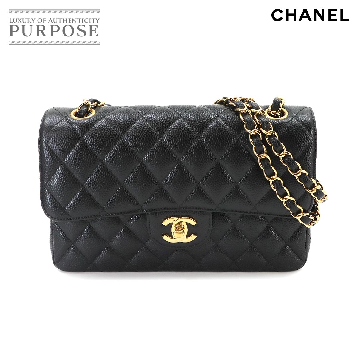 美品♡CHANEL キャビアスキン　編み込みレザー　チェーンバッグ　マトラッセ 90339713-01.jpg