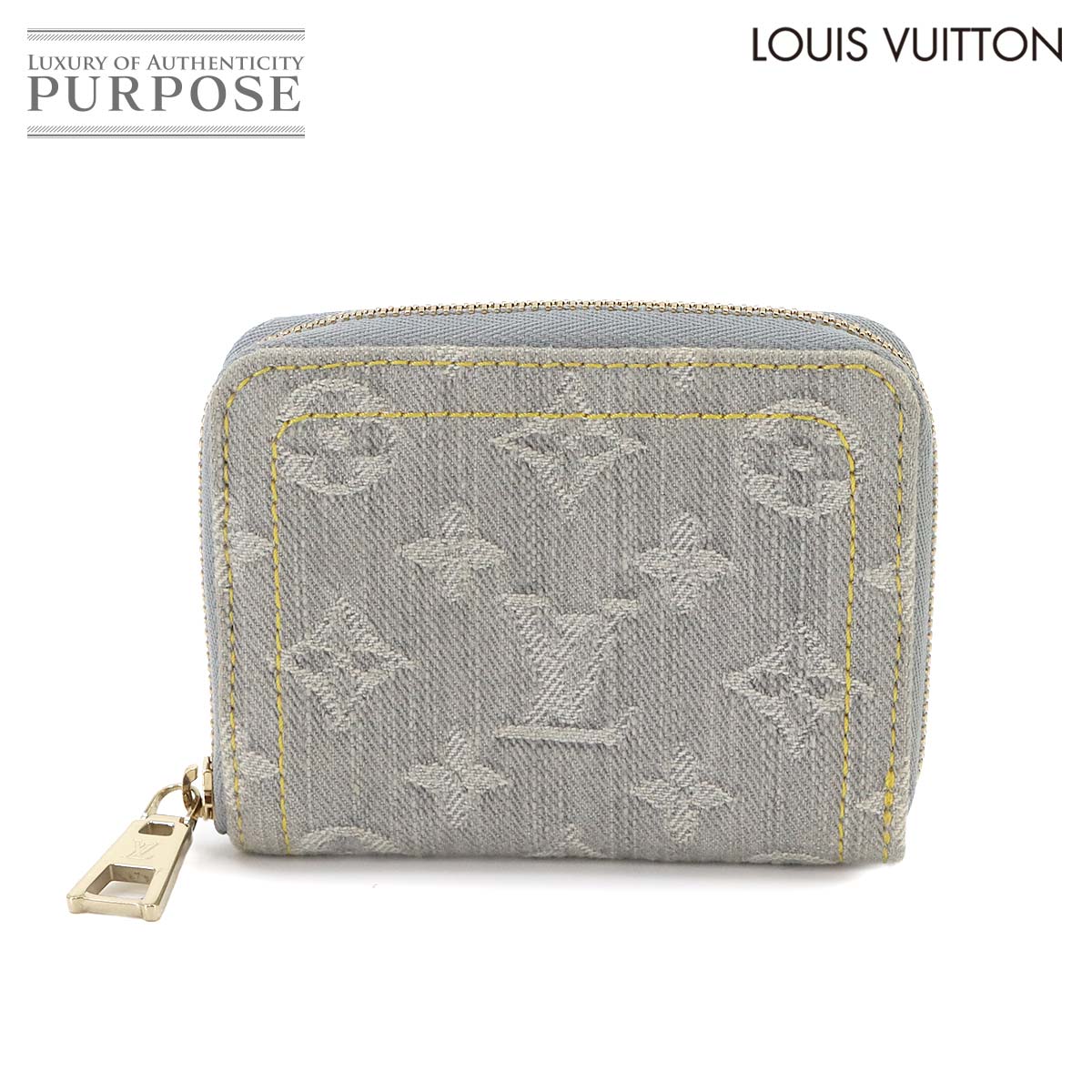 【新品同様】 ルイ ヴィトン LOUIS VUITTON モノグラム デニム ジッピー コインパース コインケース 小銭入れ ウォッシュドグレー M14277 RFID ゴールド 金具 Zippy Coin Purse 【中古】