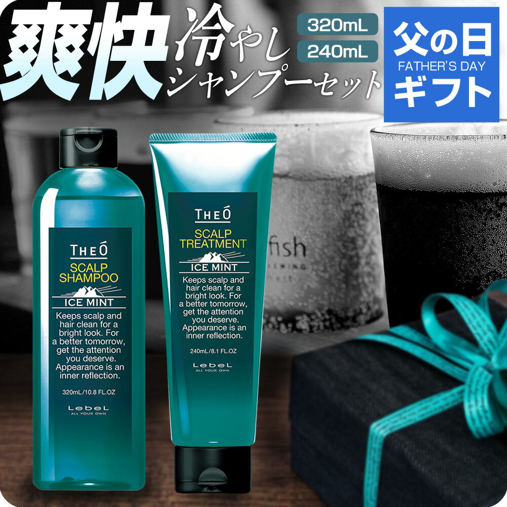 【遅割クーポン配布】冷やしシャンプー ジオ アイスミント シャンプー 320ml & トリートメント 240ml セット【父の日 ギフト プレゼント 遅くなってごめんね ルベル ジオ THEO シャンプー トリートメント 詰め合わせセット メンズケア Men's 冷感 ミント 実用品 送料無料】