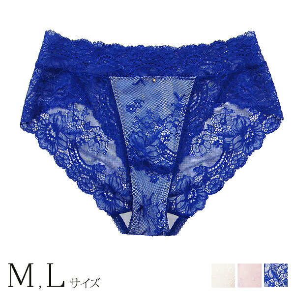 深丈ショーツ 単品 ラナンキュラス 【メール便可1.5】 ( M L ブルー ピンク シャンパン 青 紺 レディース 快適下着 ランジェリー インナー パンツ パンティー パンティ レース かわいい セクシー 女性 女性用 sexy 深め 通販 楽天 プルミエ )