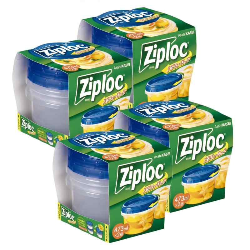 Ziploc 【まとめ買い】ジップロック スクリューロック 473ml (2個入)×4個