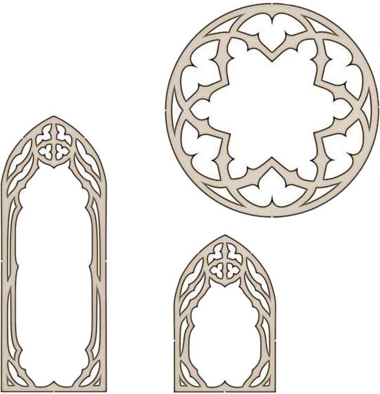 グリーンスタッフワールド(Green staff world) ミニチュア窓枠 デモニック ラージ (ステンドグラスGSWD-5128用) ホビー用素材 GSWD-13259