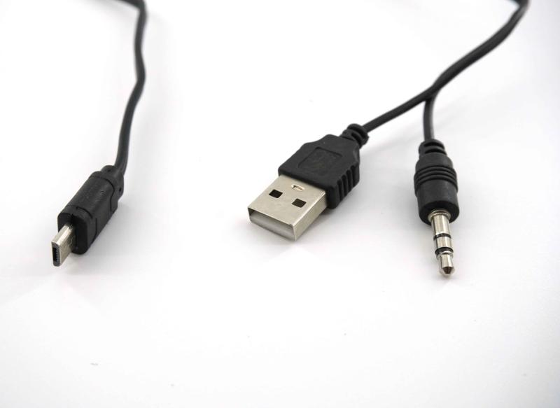 HSEUOPV USB2.0 充電ケーブル - Mini B オスおよび 3.5mm ジャックプラグオーディオケーブル IHM61 IHM59 iHome IHM60 スピーカー MP3/MP4 Bluetooth スピーカー (mini USB) 用