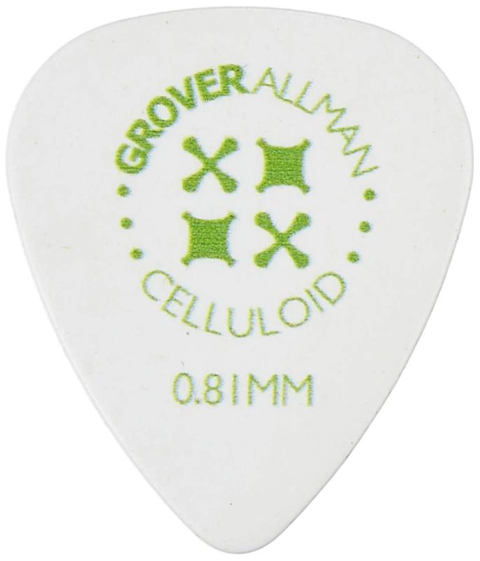 Grover Allman 【グローバーオールマン】 ギターピック Celluloid, White, Standard, 0.81mm 10枚