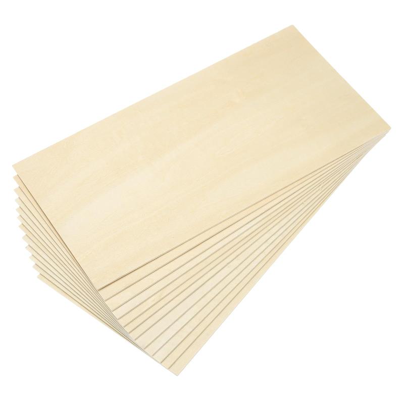PATIKIL 20 x 40 x 0.3 cm バスウッドシート 12個 3 mm 合板シート バルサ材ボード 未仕上げ 薄い木 スクエアボード 滑らかな表面 工芸品 レーざーカットモデル 彫刻 染色用