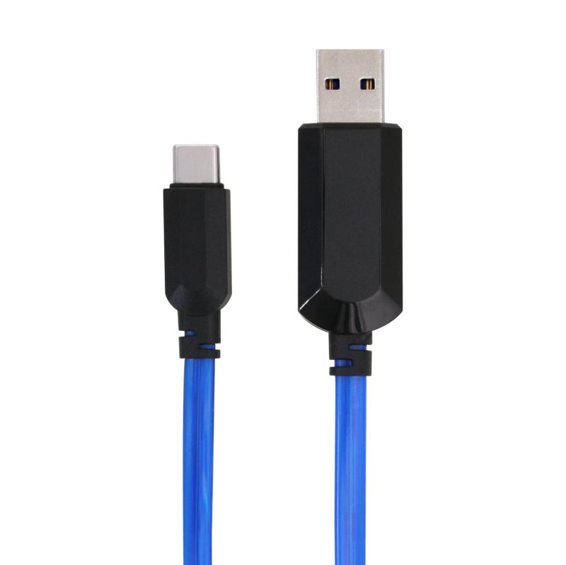 Rakuten - F.S.C. Type-C イルミネーションケーブル ELライト搭載 最大出力5V/2.4A 最大480Mbps USB2.0規格
