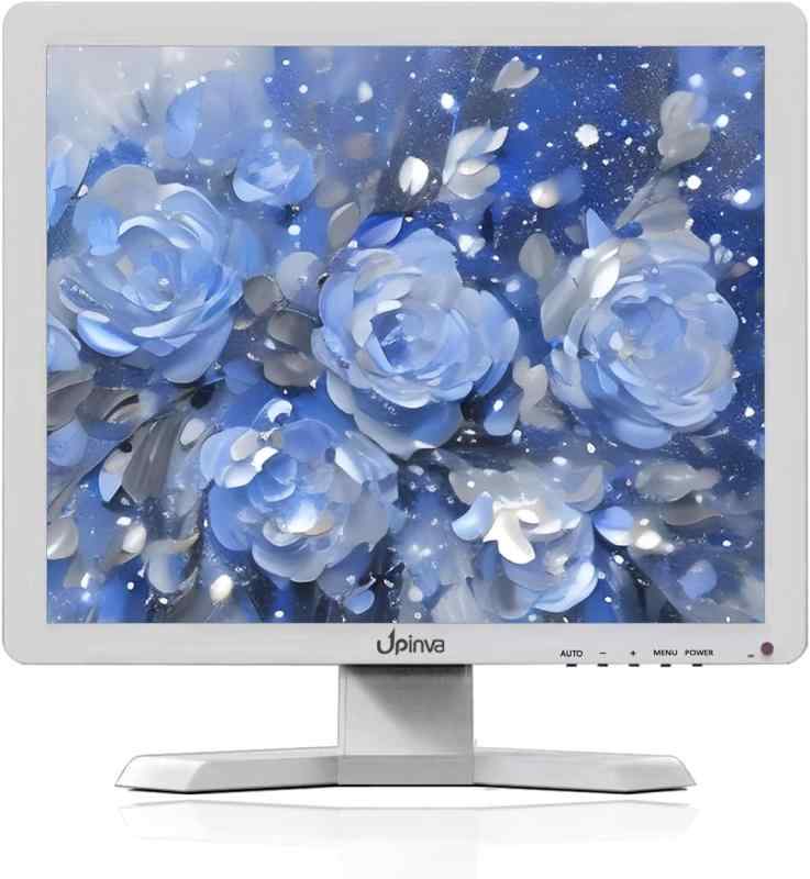 Upinva ホワイトモニター 17インチ 1280x1024 モバイル 175°視野角 サブ ディスプレイ スピーカー内蔵 ポータブル 4:3 HDMI VGA BNC AV入力対応 多様接続 日本語メニュー VESA対応 小型 リモコン付属