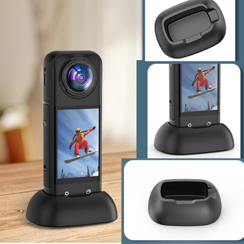 Honbobo Insta360 X5用 シリコン製デスクトップベース カメラスタンド 保護用垂直スタンド アクションカメラ用カメラホルダー