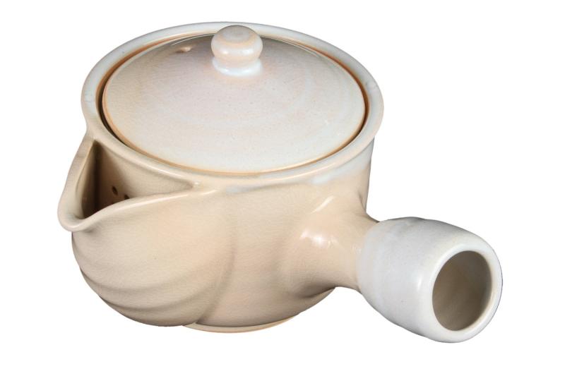 萩陶苑 牡丹急須(茶こし付) アイボリー 0.51 4702