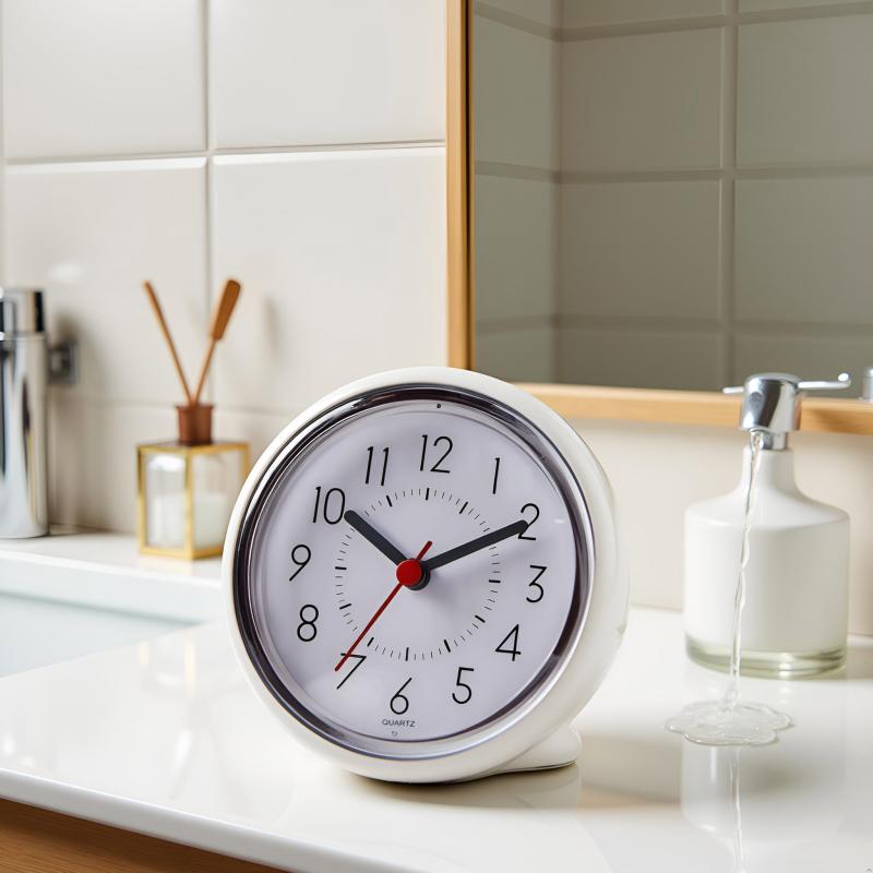 Rakuten - MSTAR HOME お風呂 時計 防水 静音 吸盤付き101×101×55mm （白）