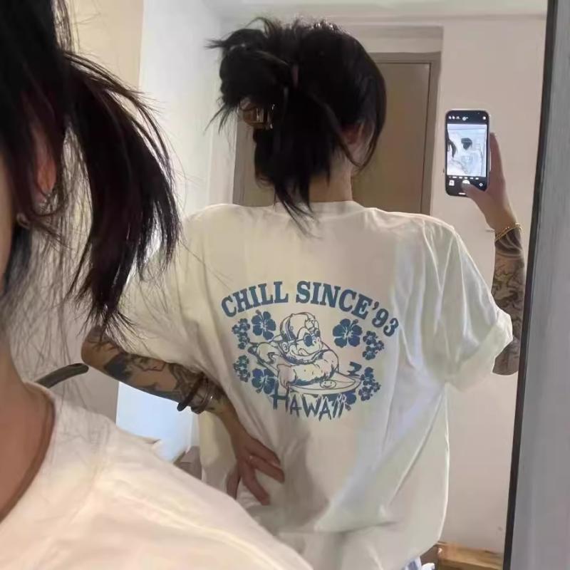 ・カテゴリ: Tシャツ・主な素材: 綿・袖丈: 半袖・ネックライン: クルーネック・袖型: レギュラースリーブ・カラー展開: 画像色・サイズ展開: ワンサイズ・スタイル: スウィート、フレッシュ