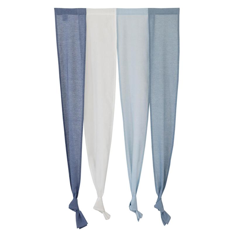 Rakuten - Sunny day fabric のれん セーヌ 幅85cm x 丈170cm ブルー 4連のれん
