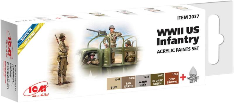 ICM アメリカ軍 歩兵用アクリルセット 模型用塗料 3037