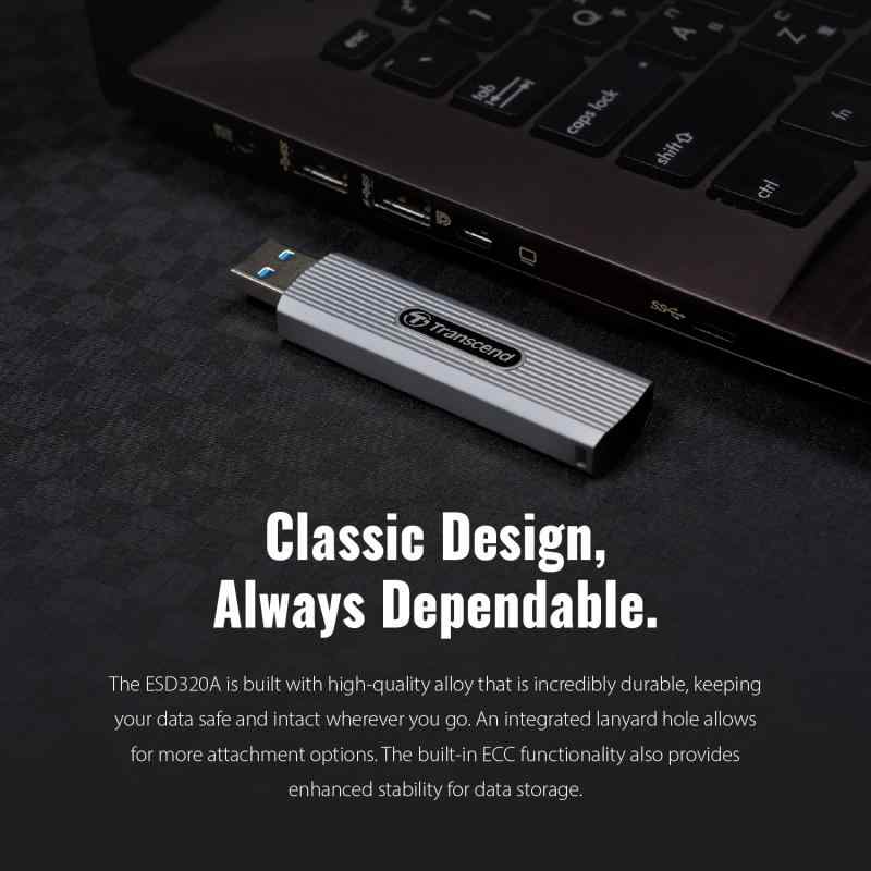 トランセンド ポータブルSSD 2TB USB 10Gbps 最大1050 MB/s Type-A メタルケース TS2TESD320A - Image 3