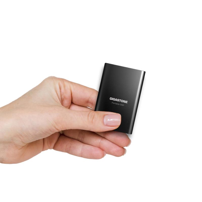 【PS4,PS5動作確認済】Gigastone 外付けSSD 1TB PS4/Win/Mac対応 3D NAND搭載 USB 3.1 ポータブルSSD 転送速度最大500MB/s Type A/Type C ケーブル付き