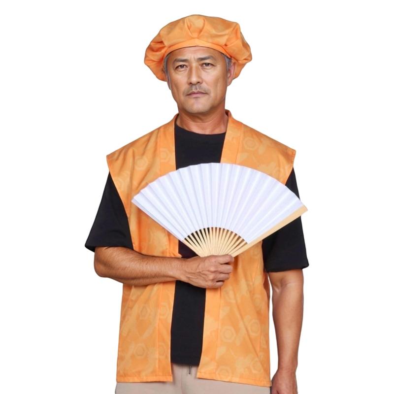 [Joyasslly] 還暦祝い ちゃんちゃんこ 祝扇子 頭巾 3点セット 鶴亀柄 菊 祝扇子 白扇子 還暦祝い 古希祝い 長寿祝い 米寿 喜寿 傘寿 通年用 プレゼント ギフト 父の日 母の日 敬老の日 男女兼用 3