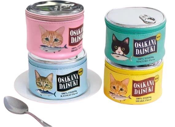 乐天商城 - 【Re・rawa】猫缶 ポーチ 内ポケット付き 大容量 缶詰モチーフ 収納ケース メイク 化粧ポーチ 猫グッズ ガジェットケース キャット 入れ物 小物入れ 旅行 トラベルセット 雑貨 インスタ映え S