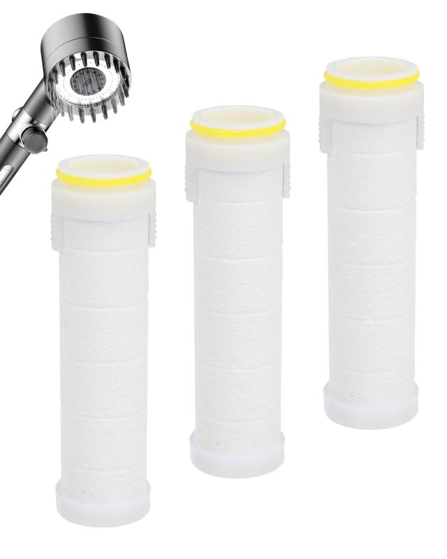 KEEPOW マイクロナノバブル シャワーヘッド 交換用カートリッジ 9.5×2.7cm 塩素除去 髪ケア 肌ケア 浄水シャワーヘッド対応 シャワーフィルター交換用 【3個セット】