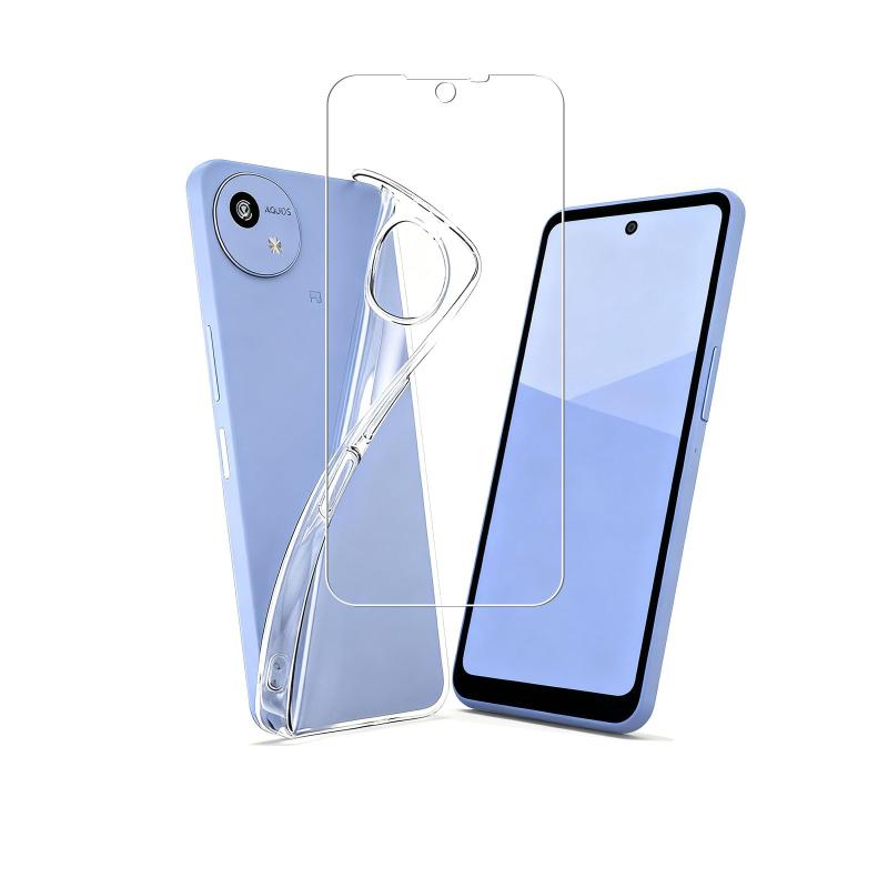 Rakuten - Aquos wish5 専用フィルム（ガラス） + aquos wish5 ケース（TPU） セット | 日本旭硝子製強化ガラス（SH-52F SH-M32 対応） 硬度 9H 指紋防止・気泡ゼロ 自動吸着貼りやすい | TPU ケース完全透明 耐衝撃
