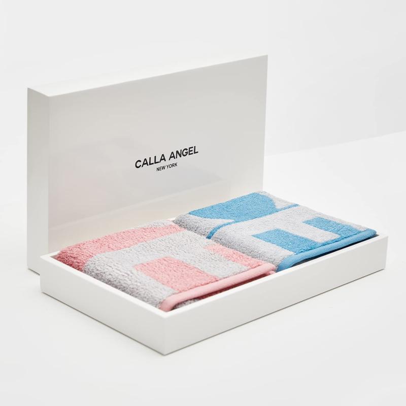 Calla Angel New York フェイスタオル クローバー 極上 厚手 甘撚り 高級綿100% 高級タオル ふわふわ 柔らかい 厚手 高吸水 贈り物 箱入り 2枚セット