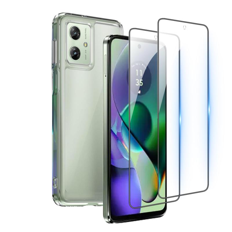 対応 Moto G64 5G 用の 2個強化ガラスフィルム+1個TPU シリコン ケース 保護フィルム 透明 TPU ケース 硬度9H 耐衝撃 落下防止 指紋防止 気泡ゼロ 貼り付け簡単 フィルム 黄変防止 耐水性【対応機種】Moto G64 5G 専用強化ガラスフィルム+透明 TPU ケース。ナノ精密加工された自己吸着式シリコン層が微細気泡を自動排除し、初心者でもプロ級の完璧貼り付けを実現。クリアケースですスは柔軟性に秀でた特殊な TPU 素材を使って作られており、スリムなデザインにぴったりとフィットします。ご利用前にお手持ちのMoto G64 5Gモデルの適合確認をお願い致します。【高品質の材料の9H硬度】当社のガラスフィルムは旭硝子製9H硬度を実現。4.5時間以上の高温焼入れ処理で通常ガラスの5倍（125MPa）の耐圧強度を確保。衝撃吸収シリコンコーティングにより割れ時の破片飛散を防止。さらにハードコート加工で衝撃緩衝・耐傷痕・防指紋機能を兼備。画面を多重保護し、落下衝撃や日常の擦れから液晶を守ります。【高品質TPU素材】高品質なtpu素材を採用しています、軽量性と耐衝撃性を両立したクリアケースです。優れた弾力性による抜群のフィット感と、肌なじみの良い滑らかな触り心地が特長。高透明度を維持しながら背面の衝撃からしっかり保護し、本来の洗練されたデザインを引き立てます。【高透明度・耐黄変設計】高品質ポリカーボネート素材を採用し、99.9%の透明度を実現したクリアケースです。特殊コーティング処理により黄変しにくく、指紋付着も軽減。スマートフォン本来の美しいデザインを損なうことなく、長期間にわたってクリアな見た目を保ちます。シンプルでありながら高級感あふれる、実用的な保護ケースです。【到着後180日】当社ではお客様にご満足いただくことを最優先としております。万が一商品到着時にガラスフィルムにがございましたら、到着後6ヶ月以内にご連絡ください。迅速に対応させていただき、お客様にご納得いただける解決策をご提案いたします。