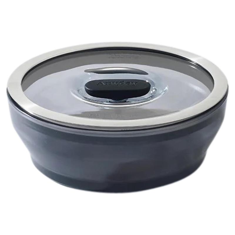 Rakuten - マイヤー(Meyer) Anyday Cookware 18cm 浅型ディッシュ 【レシピブック付き】エニデイ 電子レンジ皿 ガラス保存容器 蓋付き 蒸し ロースト サービング 食品の保存用 耐熱ボウル【】