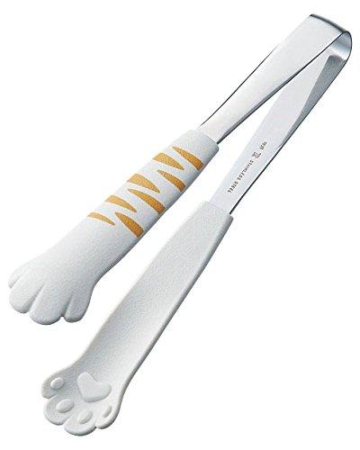 田辺金具 卓上トング きゃっちだにゃん とら 白