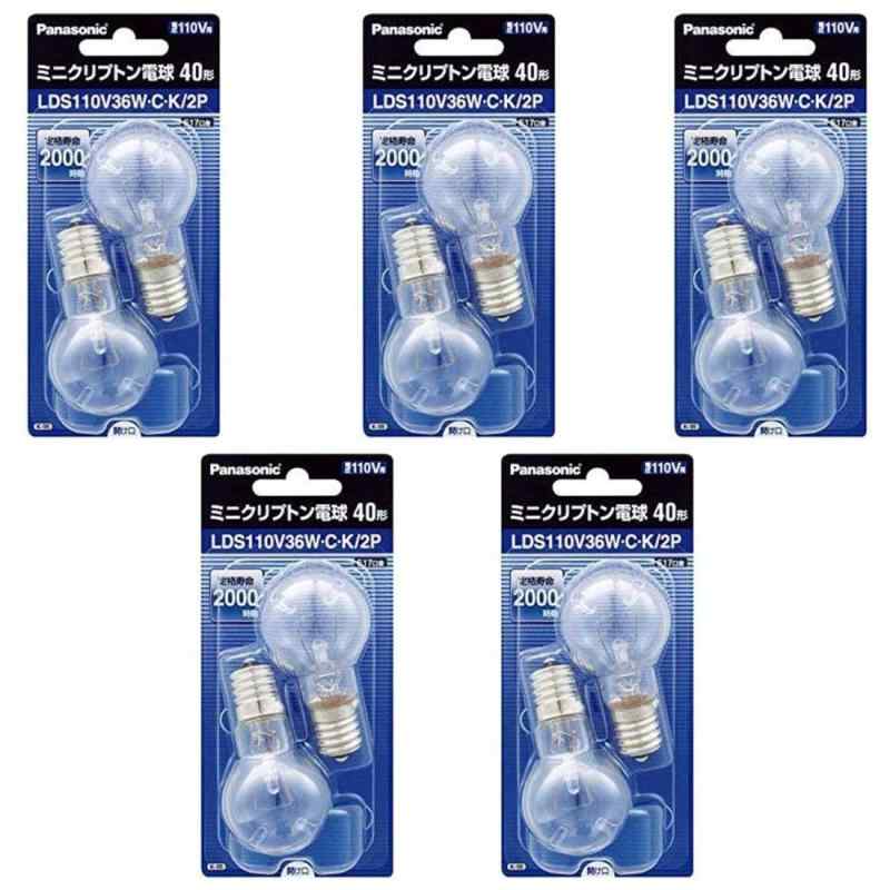 パナソニック ミニクリプトン電球 110V 40W形(36W) E17口金 35mm径 クリア 2個入り LDS110V36WCK2P (5..