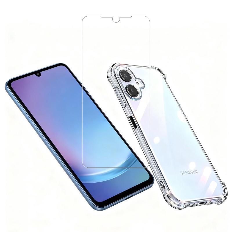 Rakuten - 対応Galaxy A25 専用ガラスフィルム + TPU Galaxy A25 ケース 四隅防衝撃設計セット | 日本旭硝子製強化ガラス（sc-53f scg33 対応） 硬度 9H 指紋防止・気泡ゼロ 自動吸着貼りやすい | ギャラクシA25 ケ
