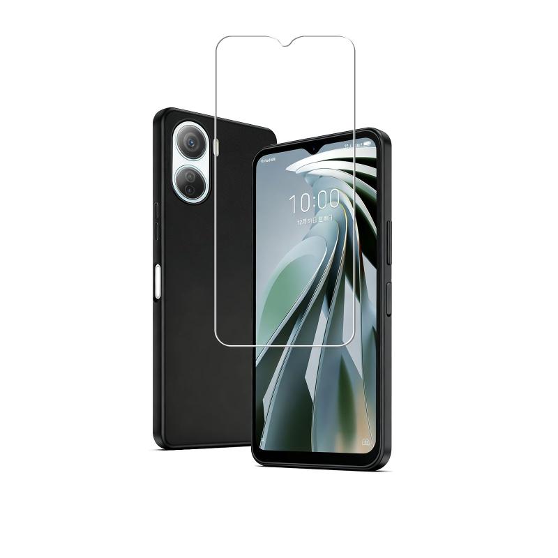 Rakuten - ZTE libero 5g iv 専用ガラスフィルム + TPU libero 5g iv ケース セット | 日本旭硝子製強化ガラス 硬度 9H 指紋防止・気泡ゼロ 自動吸着貼りやすい |リベロ5g iv ケース - 耐衝撃 滑り止め マット ブラ