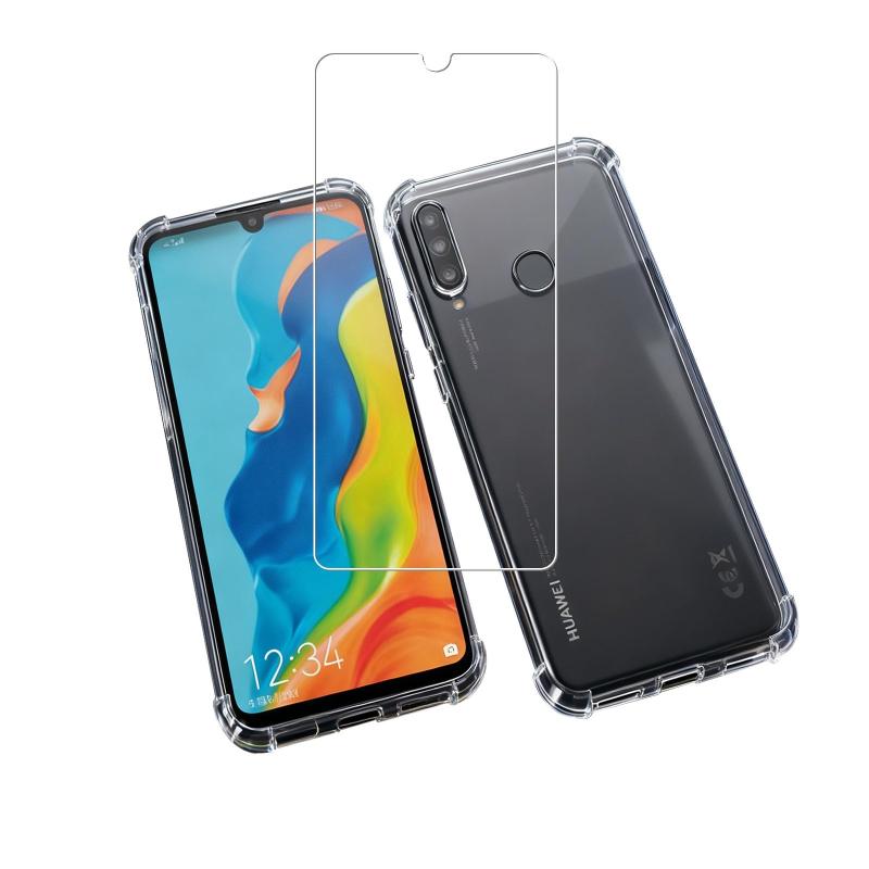 Rakuten - 対応Huawei P30 lite 専用ガラスフィルム + TPU Huawei P30 lite ケース 四隅防衝撃設計セット | 日本旭硝子製強化ガラス 硬度 9H 指紋防止・気泡ゼロ 自動吸着貼りやすい | ファーウェイP30 lite ケース