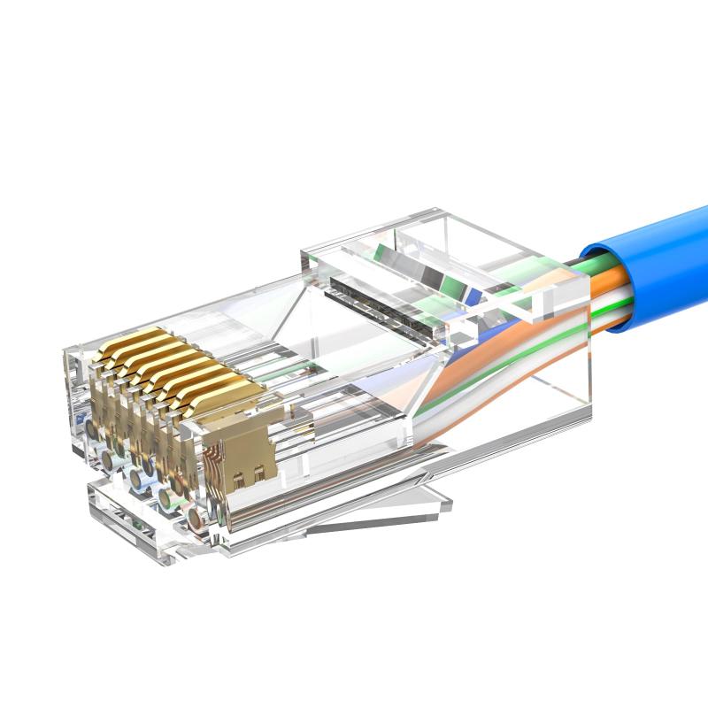 MOGOOD RJ45直通コネクタ Cat 6 RJ45コネクタ非遮蔽モジュラープラグ（Cat 6コネクタ/RJ 45モジュラープラグ/イーサネットコネクタ）、ソリッドまたはツイストUTPケーブルに適している