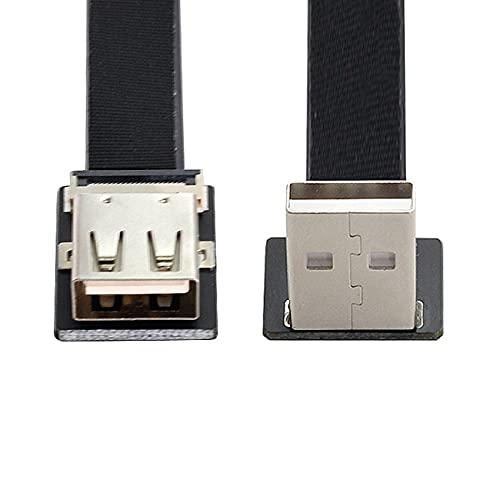 GRATIQUE MIEIのNFHK アップアングルUSB 2.0 Type-A オスからメス 拡張データフラットスリムFPCケーブル FPV & ディスク & スキャナー & プリンター用 100cm｜アングル2