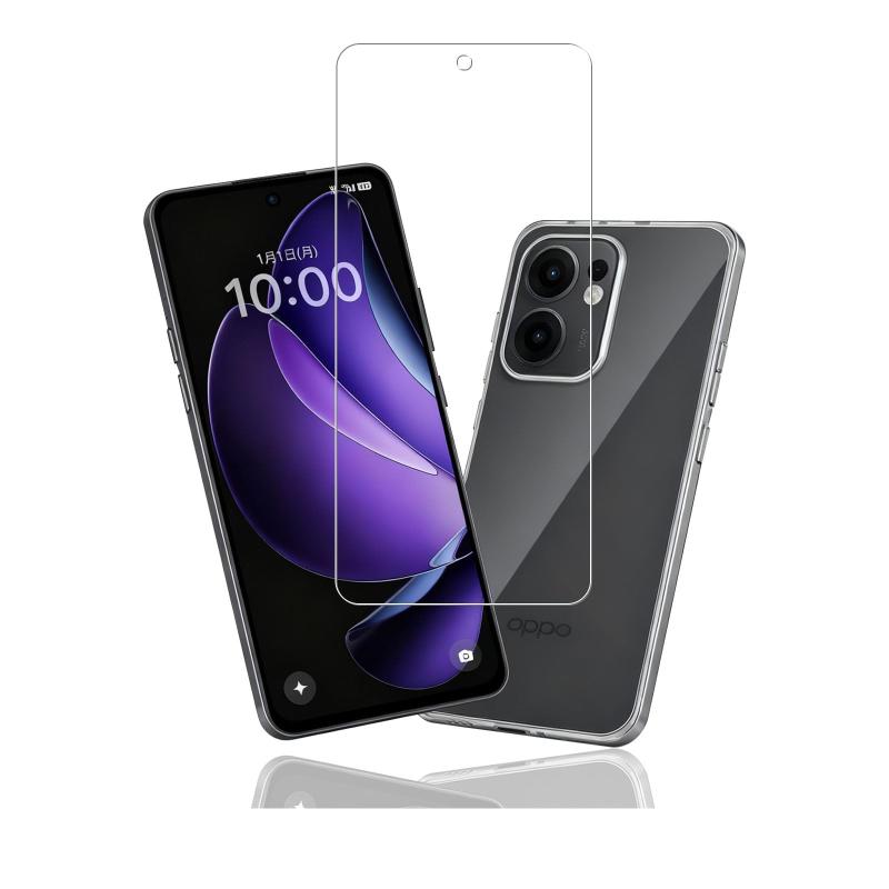 Rakuten - Oppo reno 13a 専用ガラスフィルム + TPU reno 13a ケース セット | 日本旭硝子製強化ガラス 硬度 9H 指紋防止・気泡ゼロ 自動吸着貼りやすい | オッポreno 13A TPU ケース 完全透明 耐衝撃・耐磨耗 黄変