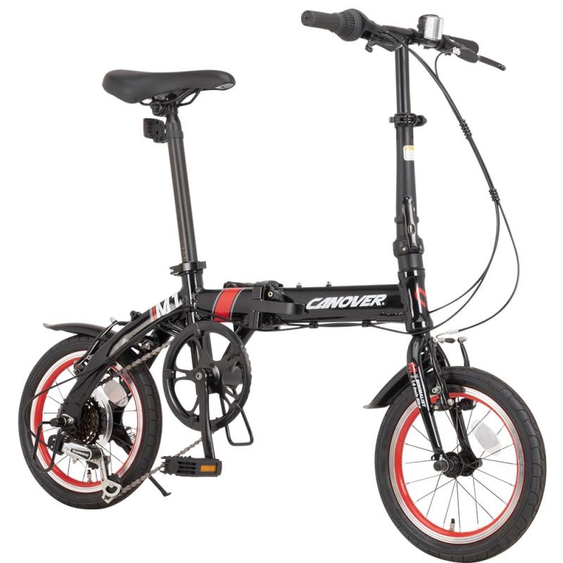 カノーバー(CANOVER) 折りたたみ自転車 14インチ シマノ 6段変速 46T大型クランク 軽量 約10kg アルミフレーム CA-M1